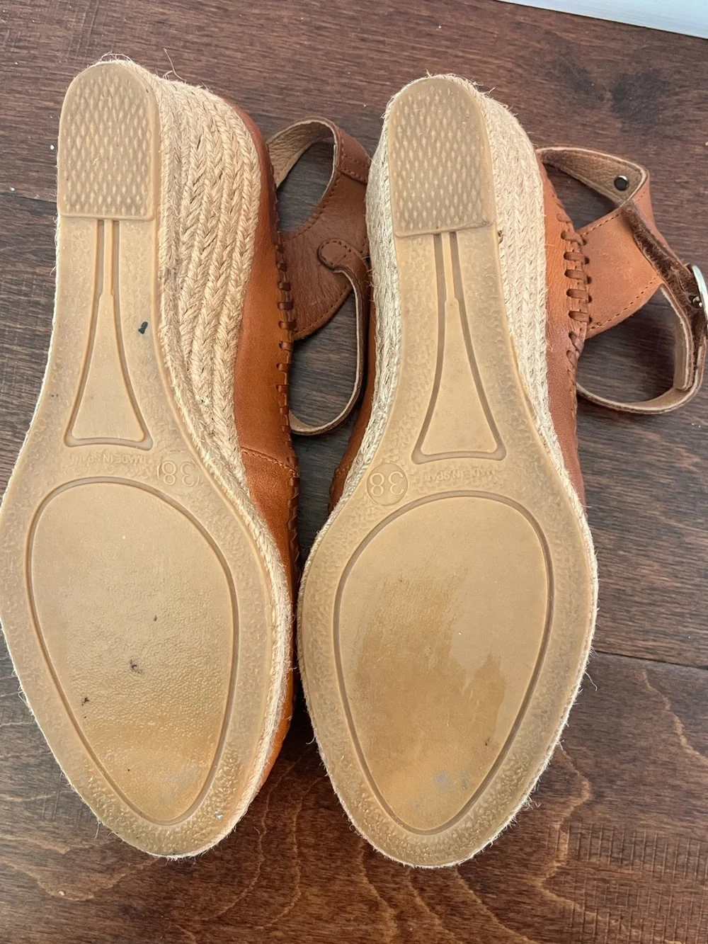 PIKOLINOS Vila Brown Leather Wedge Sandals